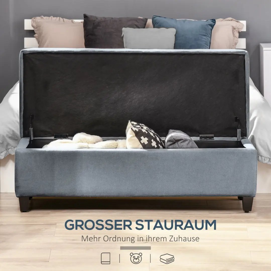 Homcom Zitbank Beige - 125x49x41,5cm - 1 Vak