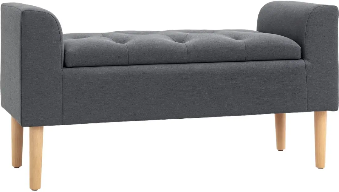 Homcom Opbergpoef Donkergrijs 116x44x58cm