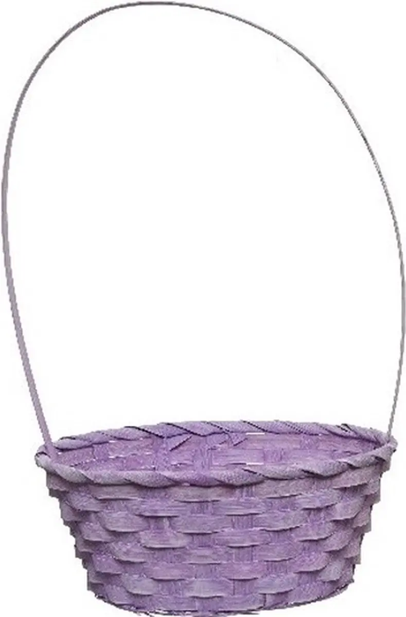 Kaemingk Paars Rieten Mandje 20x38cm - 2 Stuks