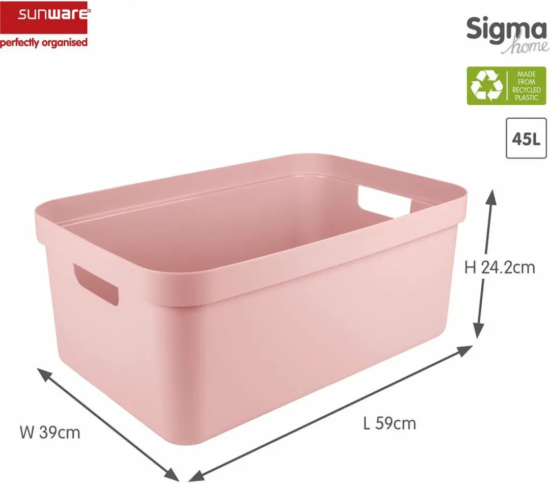 Sunware Sigma Opbergbox 45L - 2 Stuks - Lichtroze