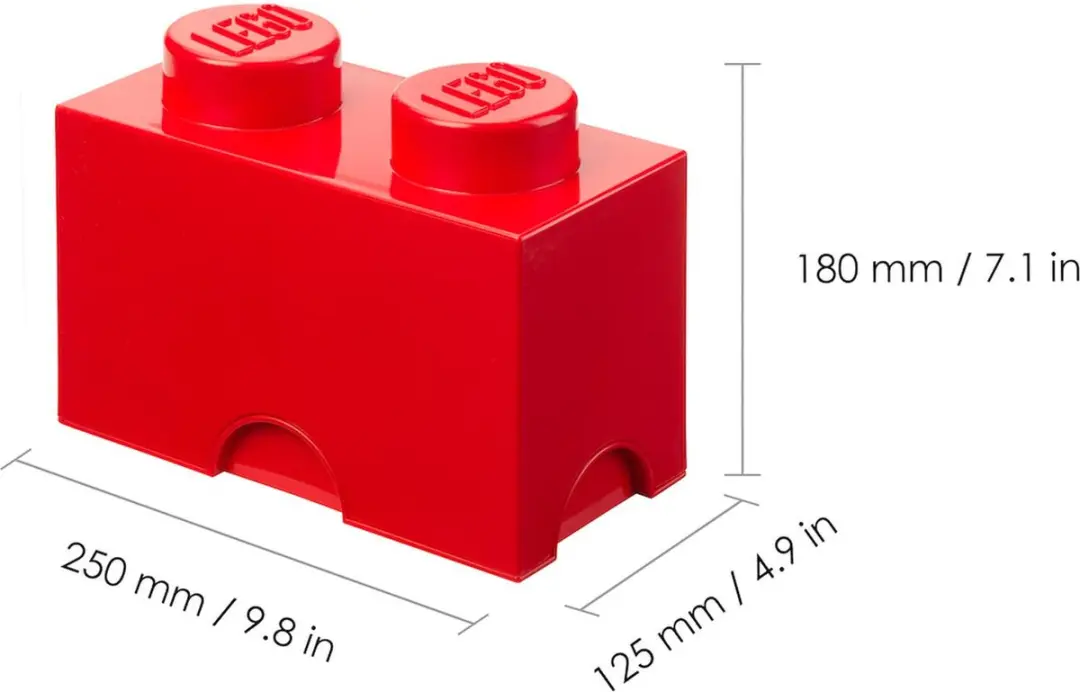 LEGO Brick 2 Opbergbox - Rood - afbeelding 6 van 6