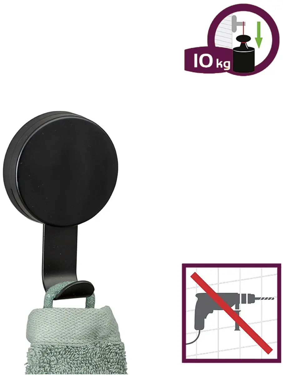 Wenko Haakje Zonder Boren Pavia Black