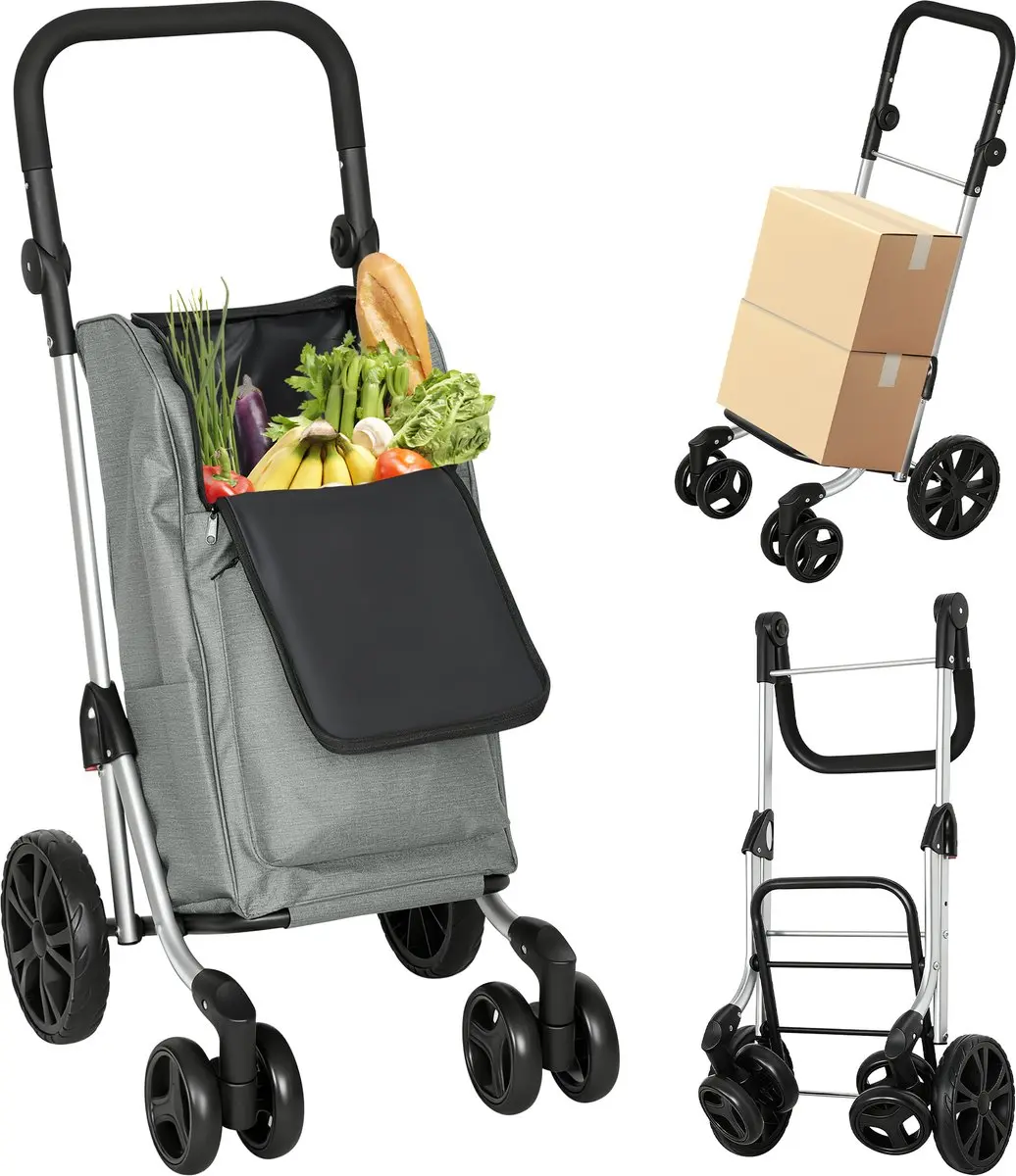 Homcom 3-in-1 Winkelwagen Oxford Grijs