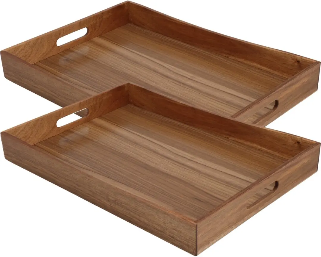 Excellent Houseware Bamboe Dienblad 2x - 50x35x6cm - Bruin