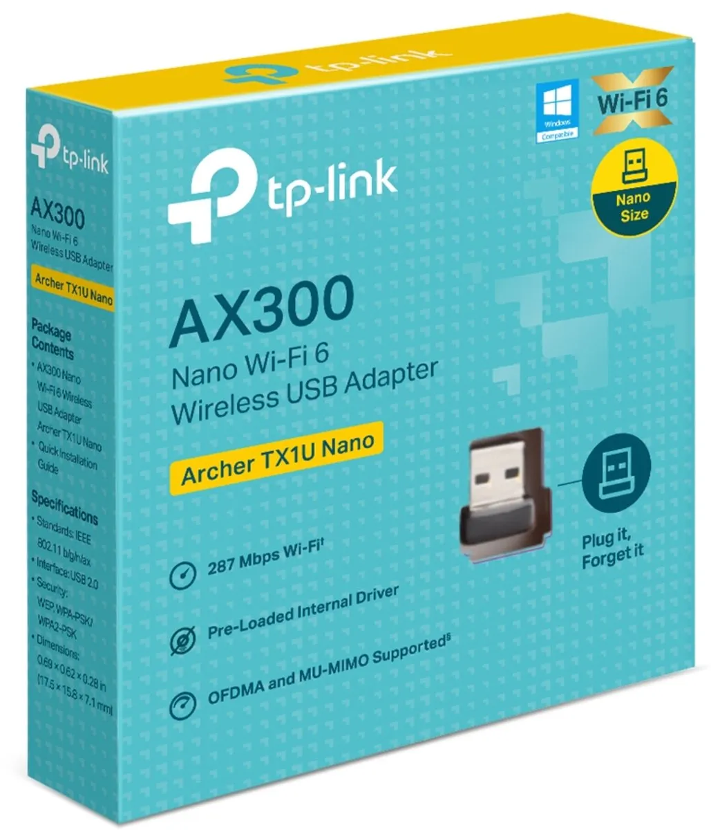 TP-Link Archer TX1U Nano AX300 WLAN - Zwart
