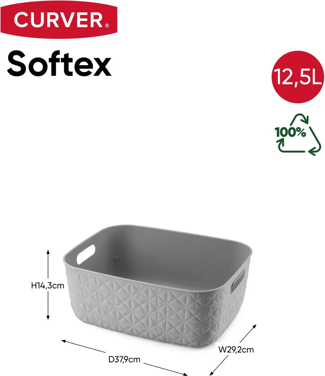 Curver Softex Opbergmand M 12,5L - Taupe - afbeelding 6 van 6