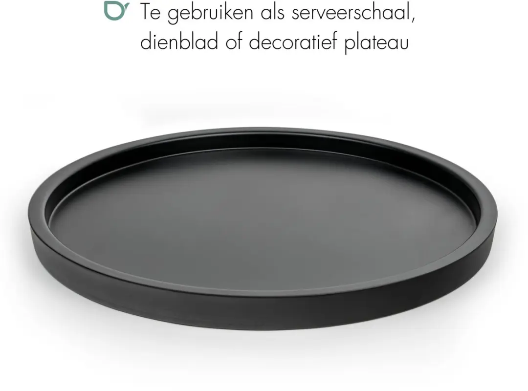 Bredemeijer Lara Rond Zwart Dienblad - 38cm