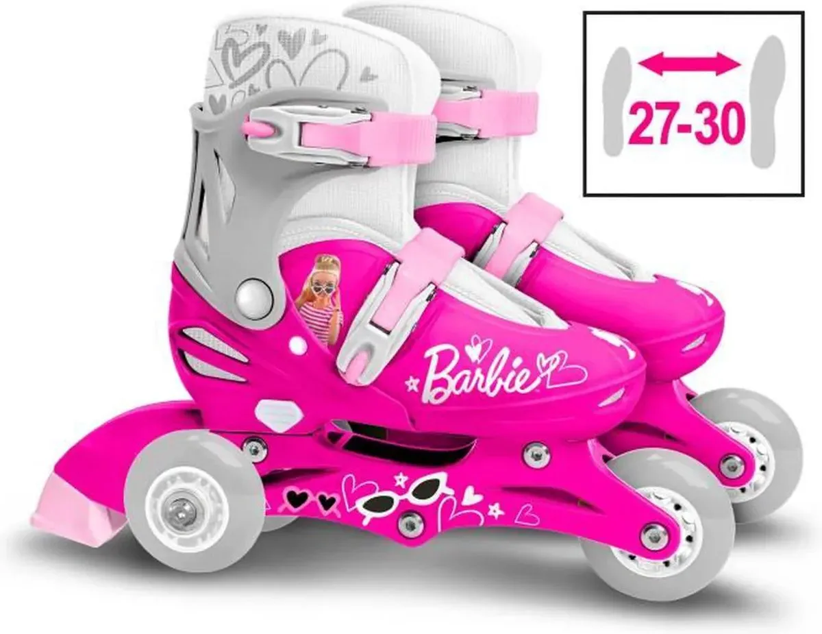Mattel Barbie 2-in-1 Skates Hardboot - Roze/Wit - Maat 27-30