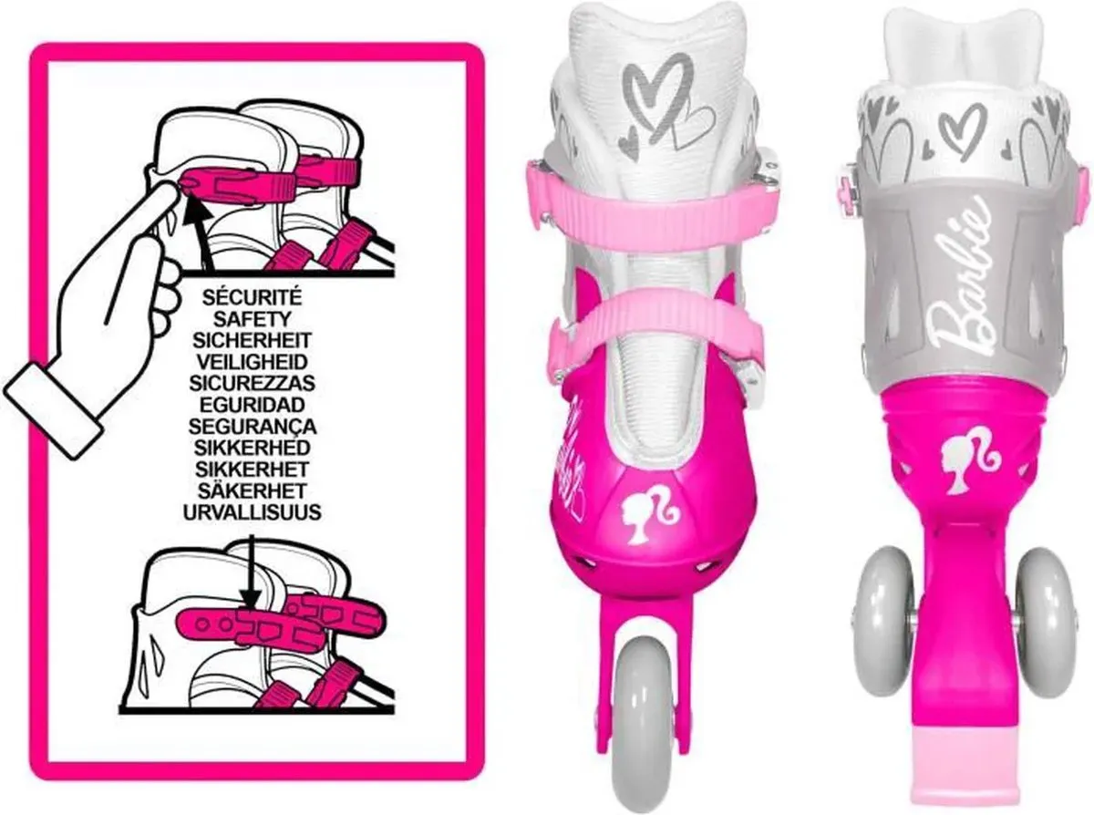 Mattel Barbie 2-in-1 Skates Hardboot - Roze/Wit - Maat 27-30
