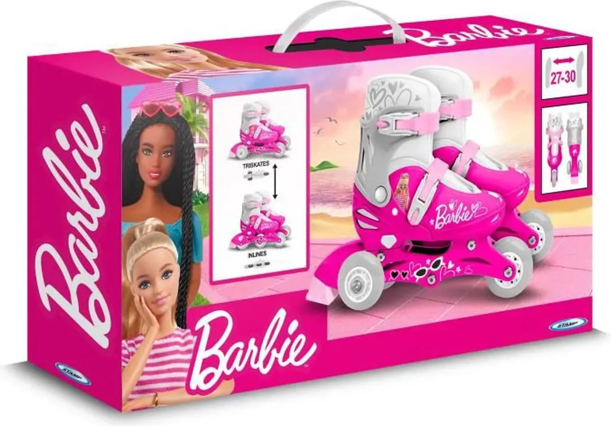 Mattel Barbie 2-in-1 Skates Hardboot - Roze/Wit - Maat 27-30