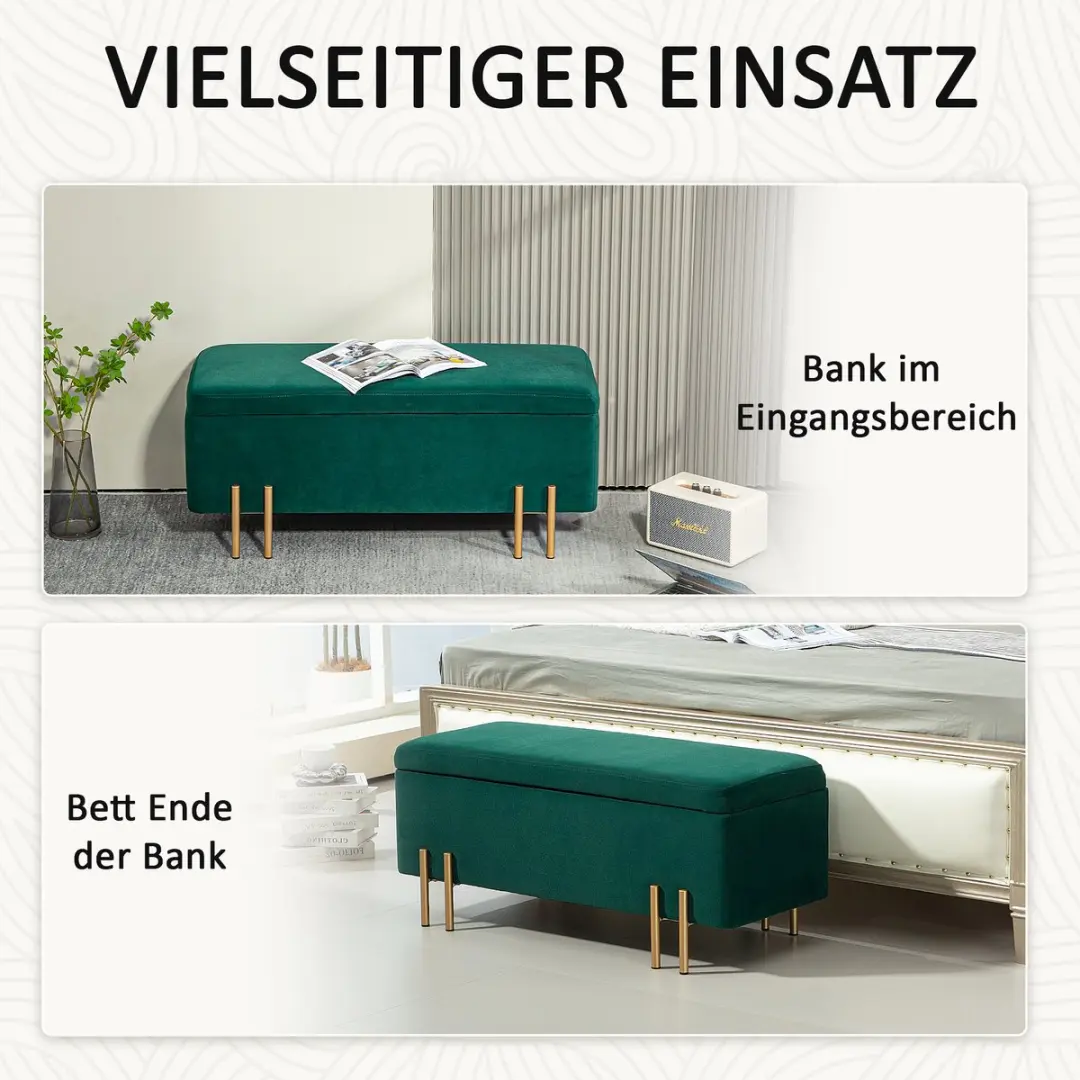 Homcom Sitzbank met Stauraum - 100x40x42cm - Blau
