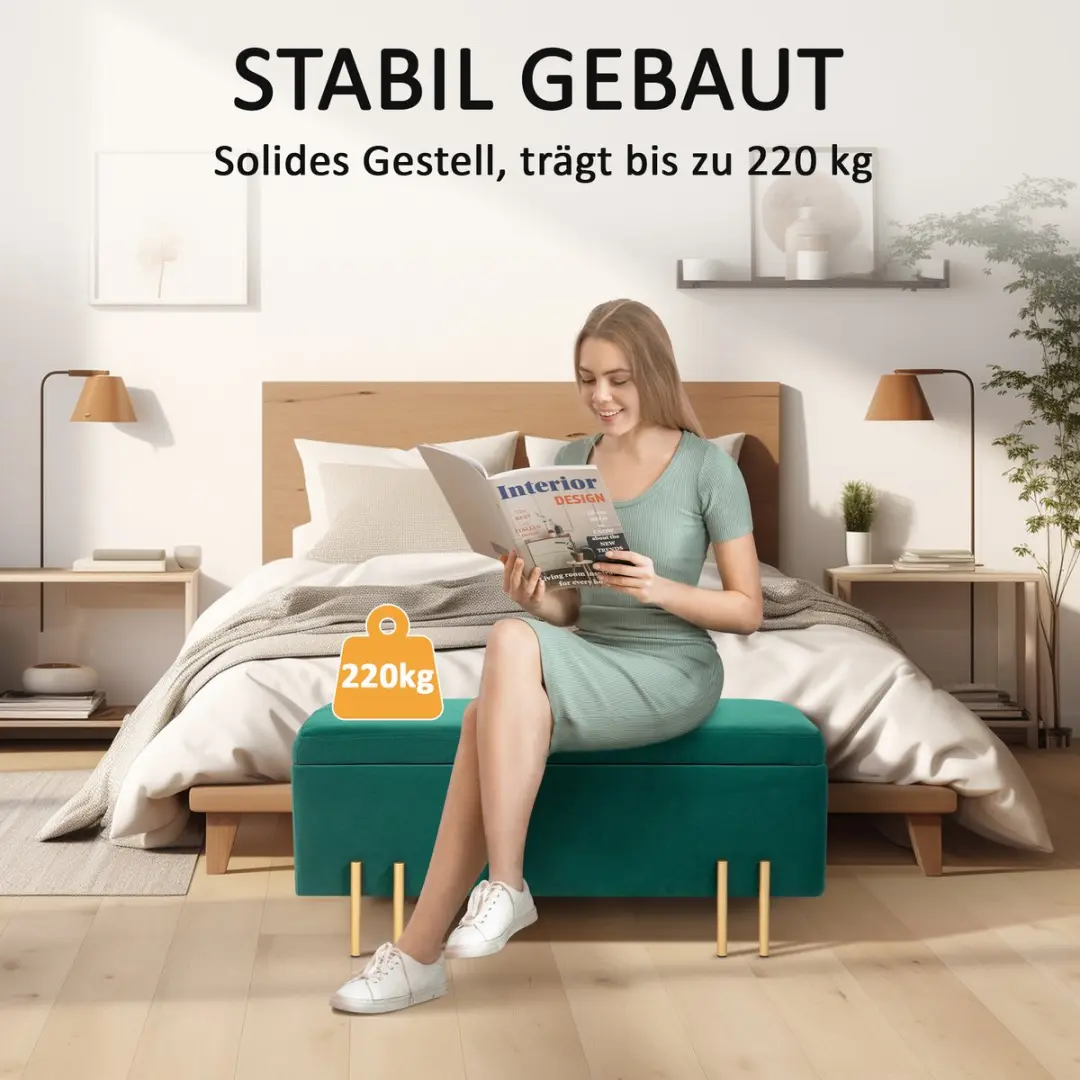 Homcom Sitzbank met Stauraum - 100x40x42cm - Blau