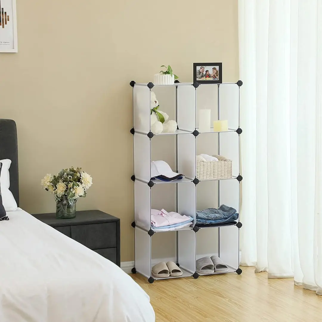 Songmics Cube Kledingkast Opbergsysteem LPC115S - 96x96x31,5cm - 9 Vakken - 18 Schoenen