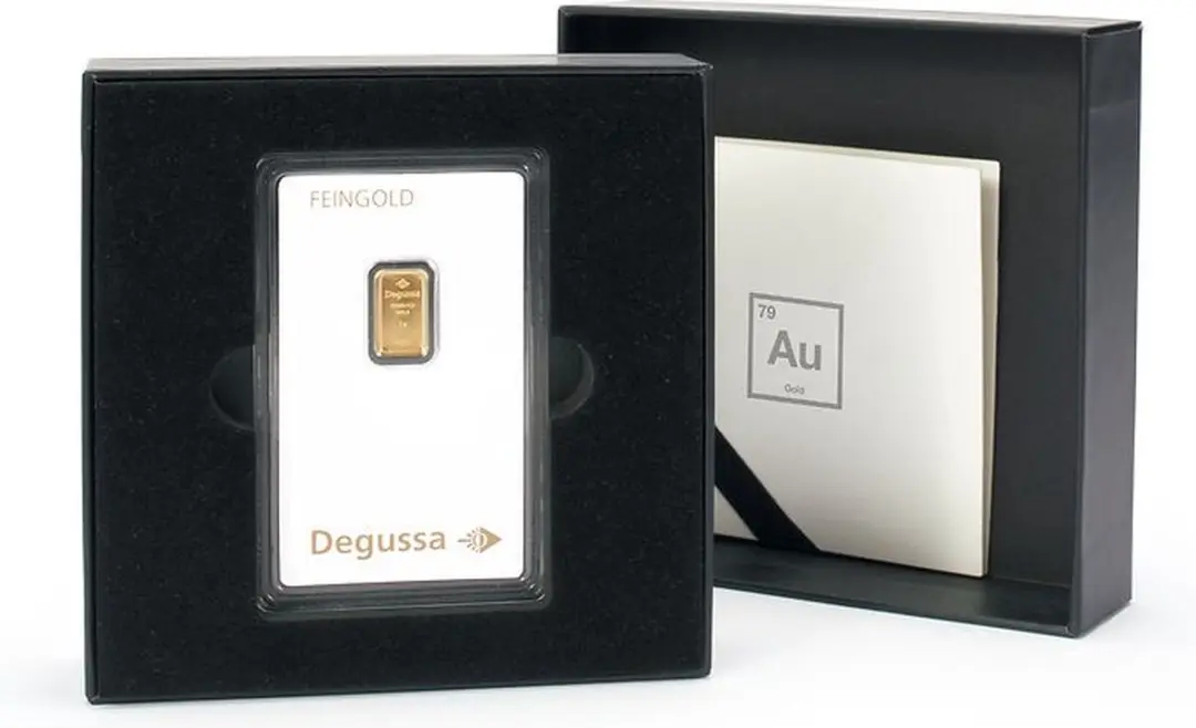 Geschenkschachtel für einen Goldbarren in Blisterverpackung, Aurum