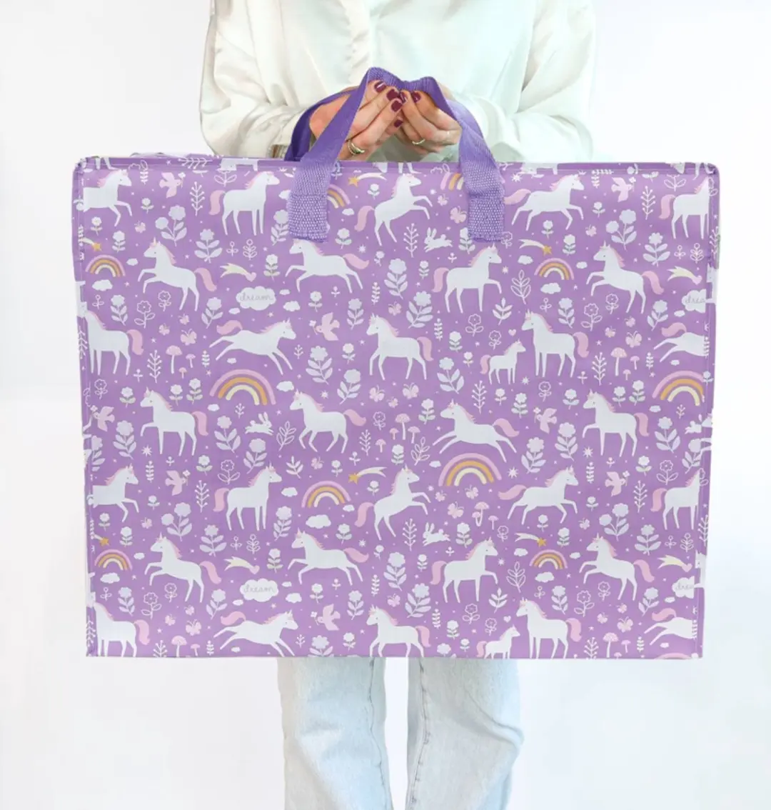 A Little Lovely Company XL Opbergtas Unicorn Dreams - Paars