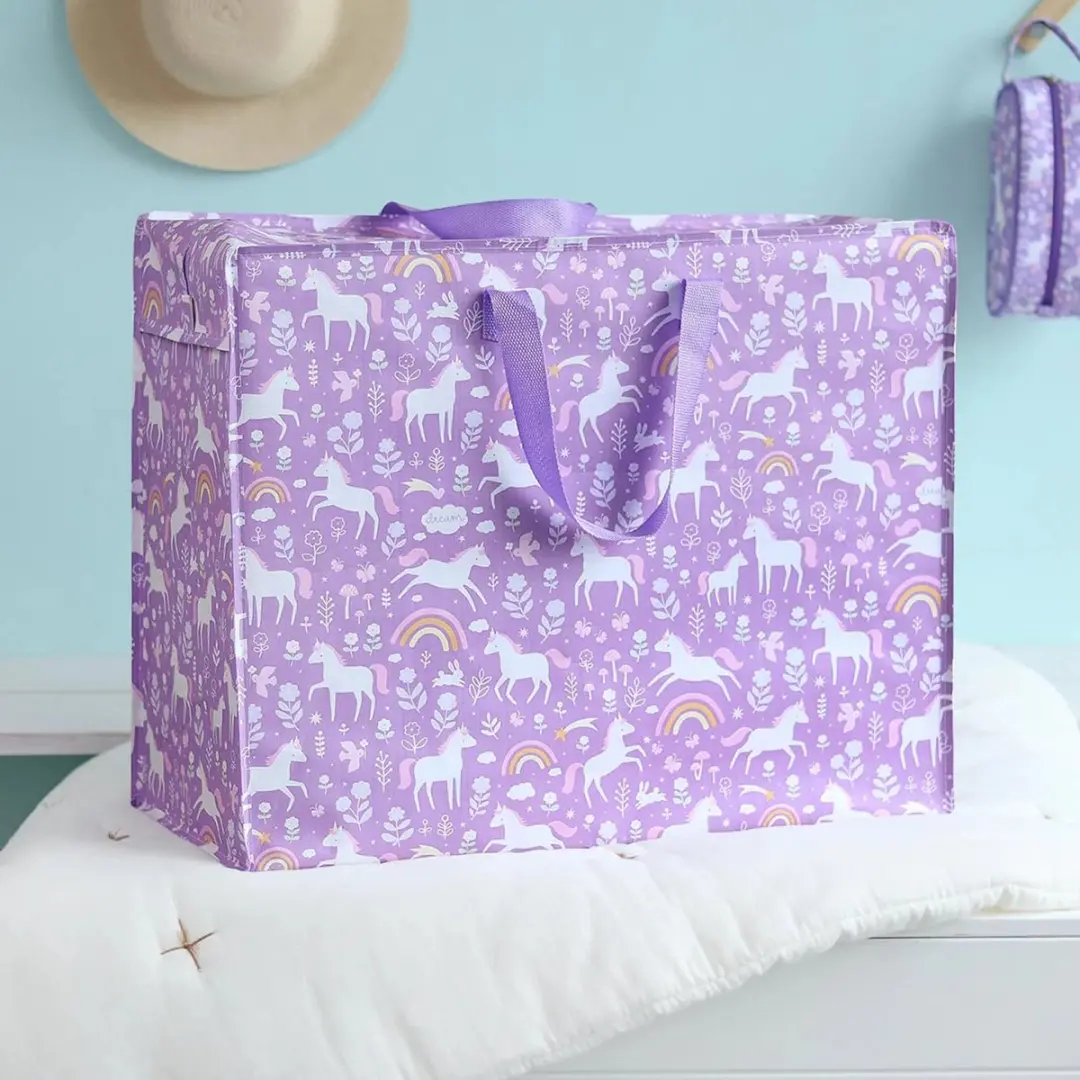 A Little Lovely Company XL Opbergtas Unicorn Dreams - Paars