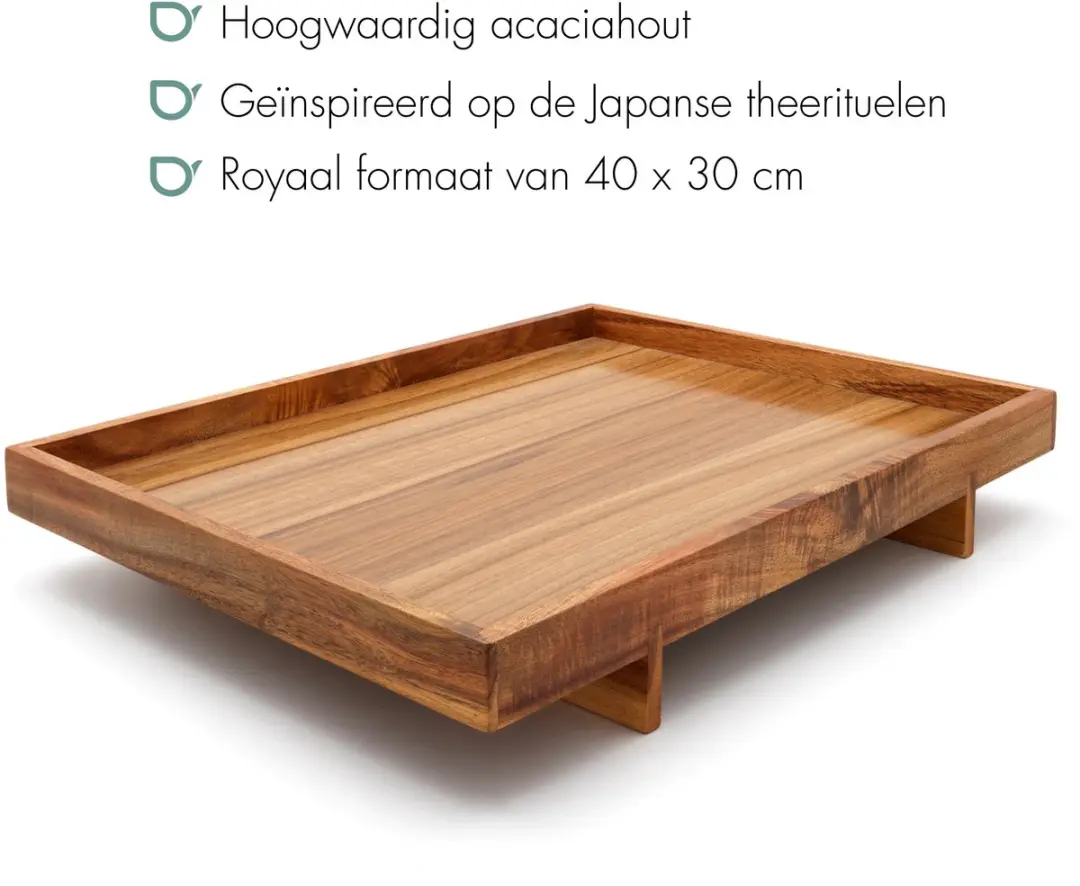 Bredemeijer Wazuka Acacia Houten Dienblad - Bruin - afbeelding 6 van 6
