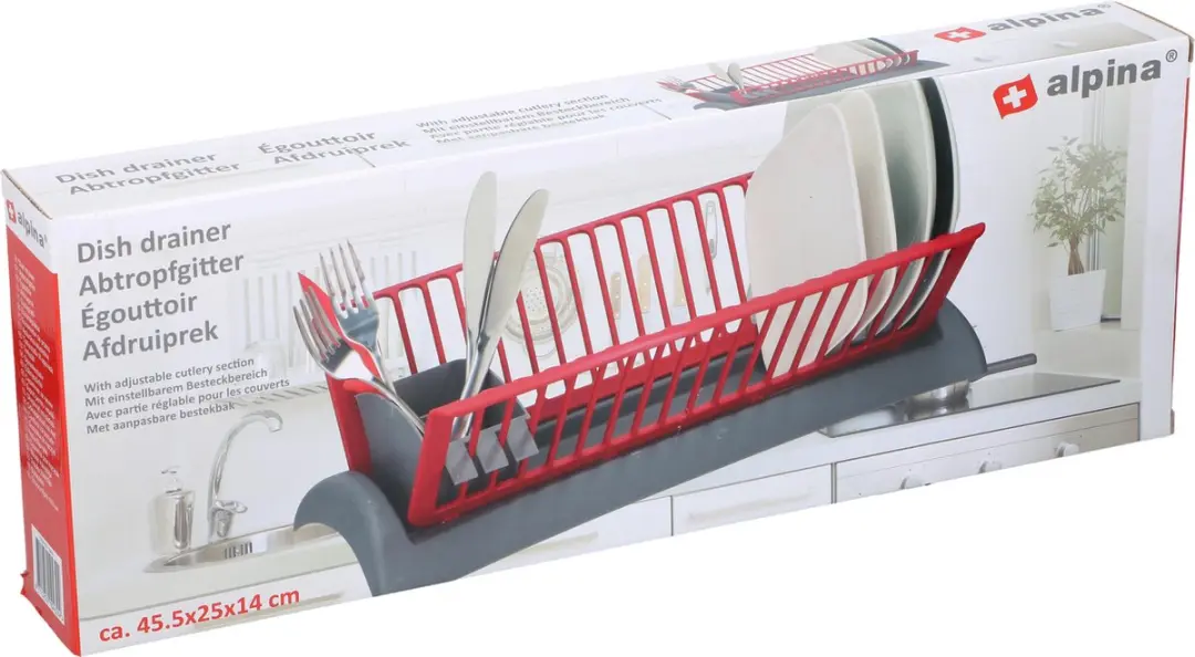 Alpina Afdruiprek 45,5x25cm - Rood/Grijs