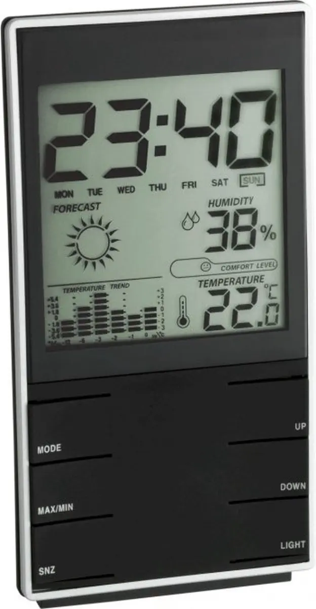TFA Dostmann Komfort 35.1102.01 Draadloos Weerstation - Zwart