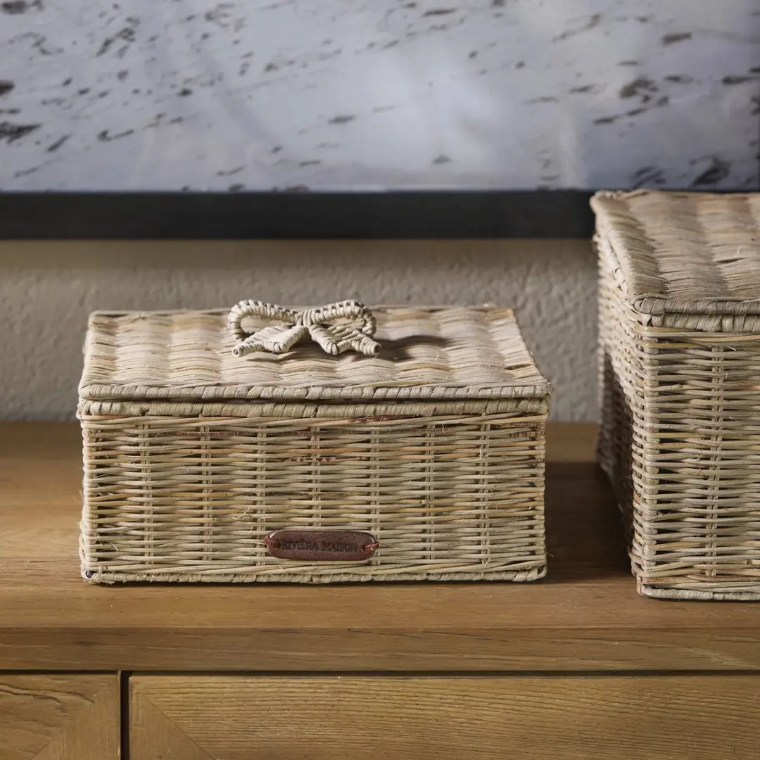Riviera Maison Rustic Rattan Bow Opbergbox M - Bruin