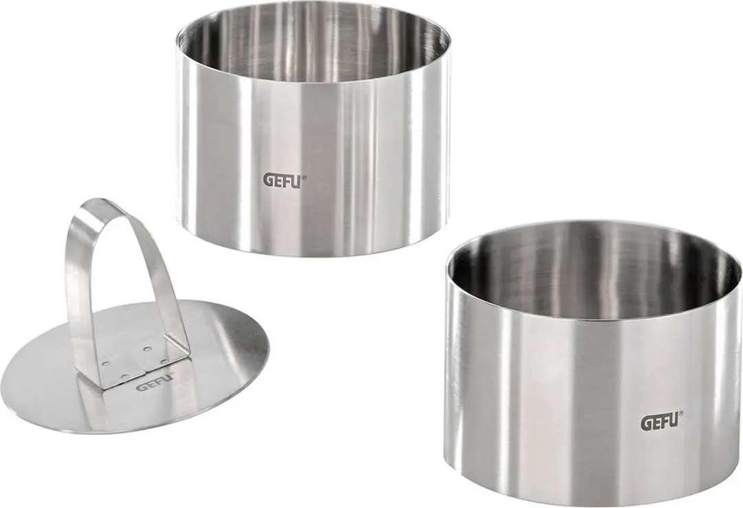 GEFU Dessertringenset Rond - 7,5 cm - 2 Stuks - Zilver