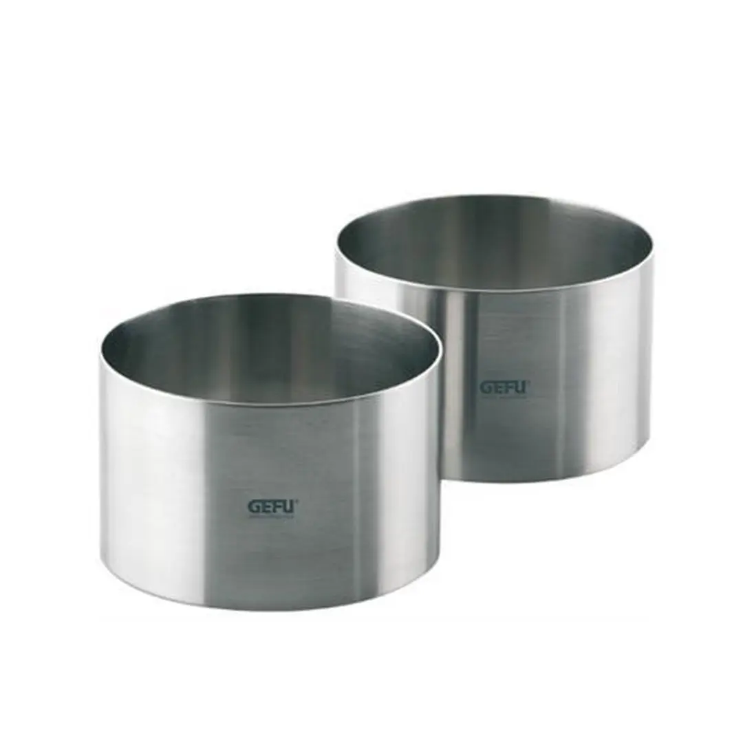 GEFU Dessertringenset Rond - 7,5 cm - 2 Stuks - Zilver