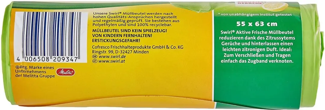 Swirl Vuilniszakken Actif Fresh 35L - 324 Stuks (3x9x12) - Groen