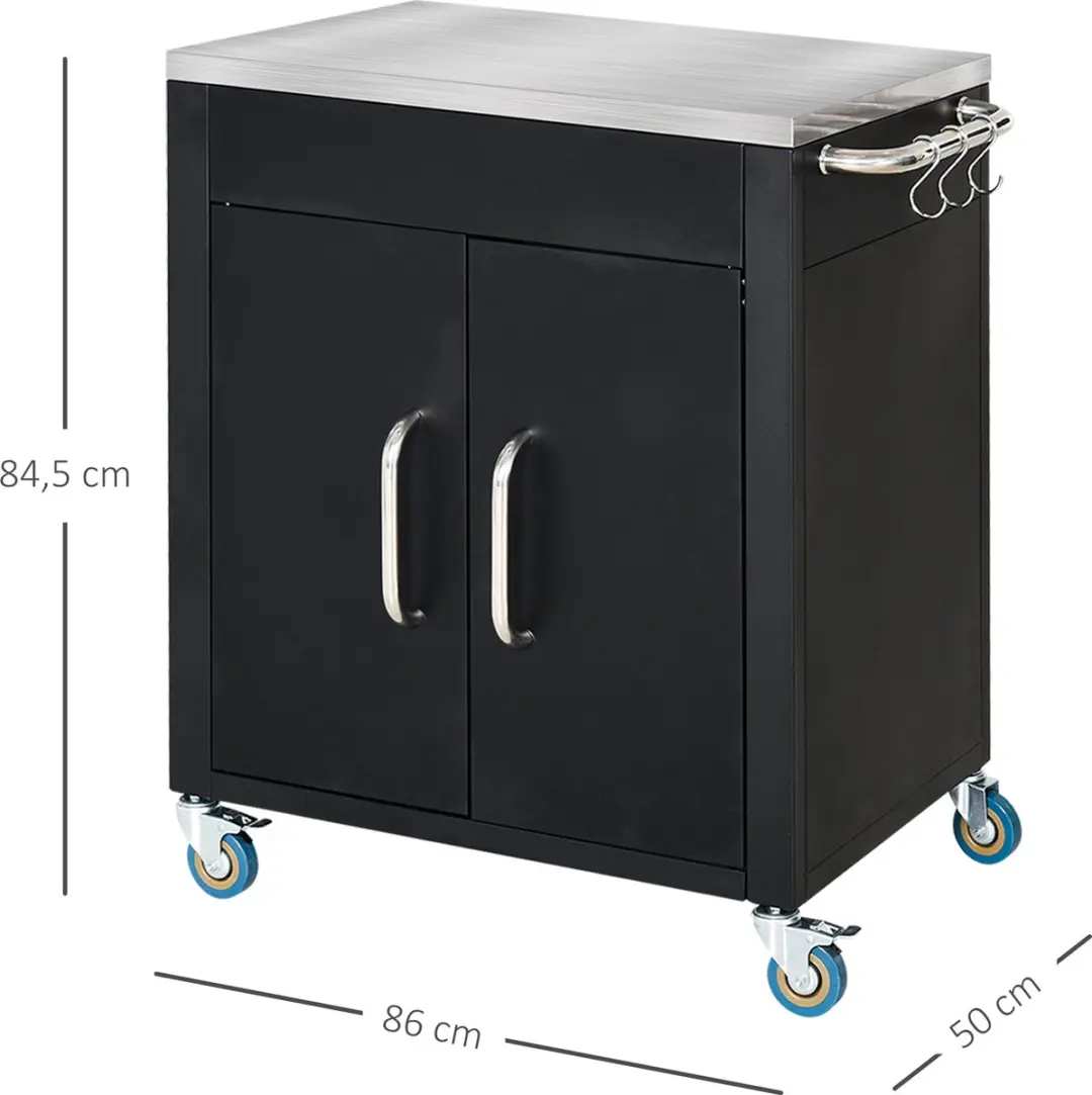 Homcom Keukentrolley 801-137 - Zwart