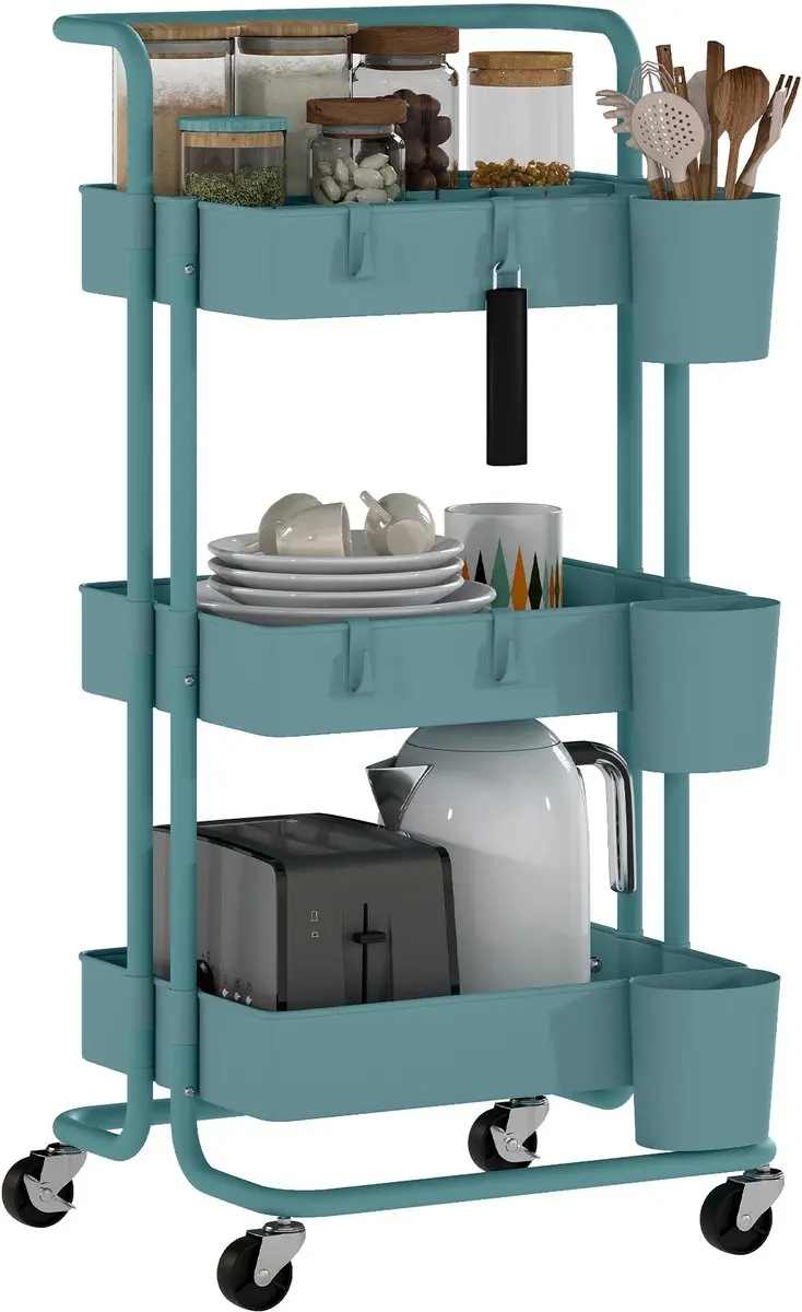 Homcom Gebruikswagen ABS 42x38x86,5cm Wit