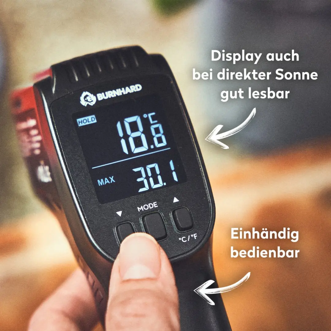 Burnhard Pizza-opzetstuk 2-delig 37cm - Cordieriet & Infraroodthermometer