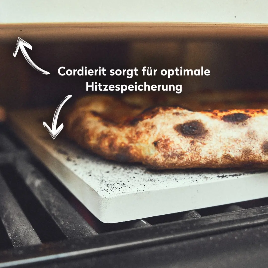Burnhard Pizza-opzetstuk 2-delig 37cm - Cordieriet & Infraroodthermometer