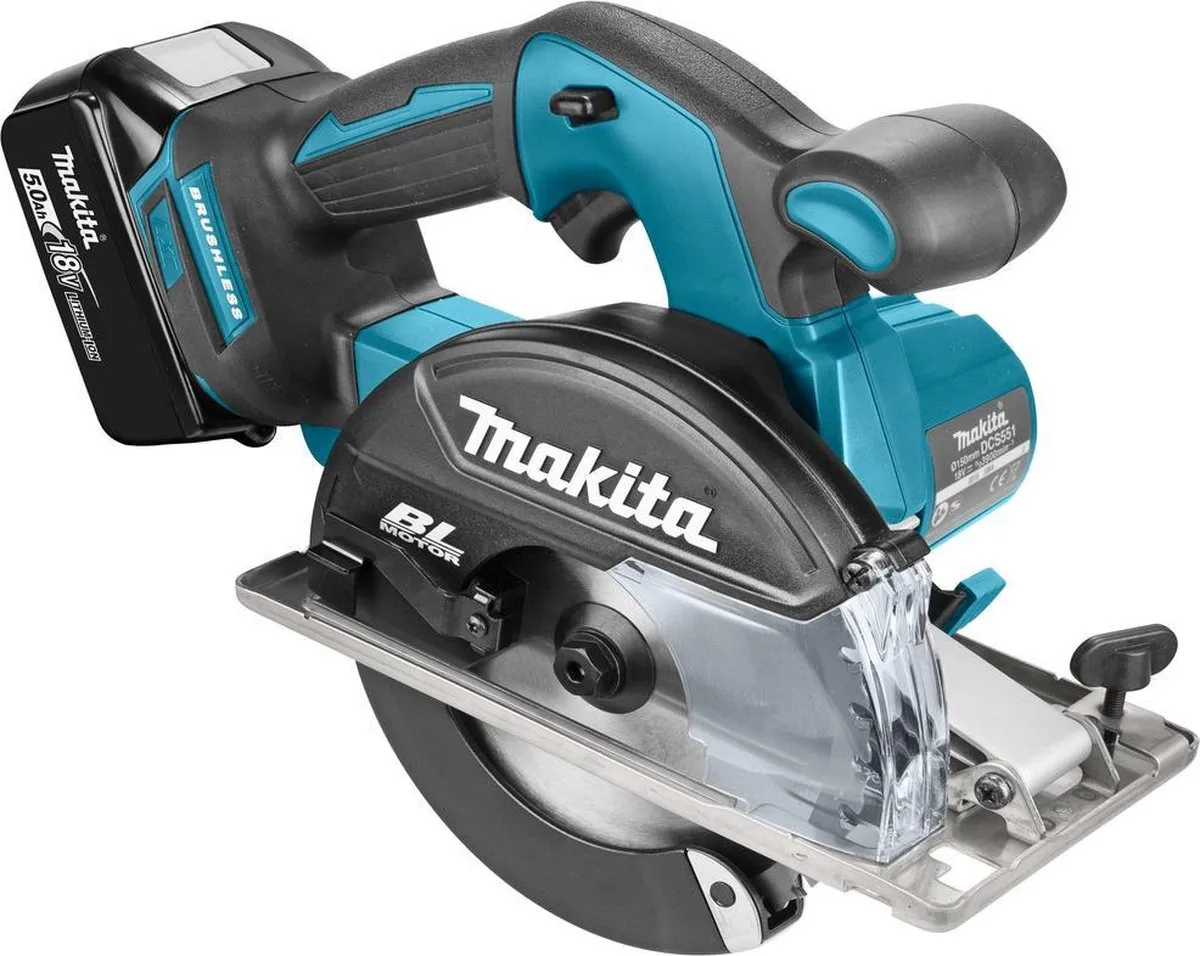 Makita DCS551RTJ Metaalcirkelzaag 18V - 150mm Koolborstelloos - 2x 5.0Ah