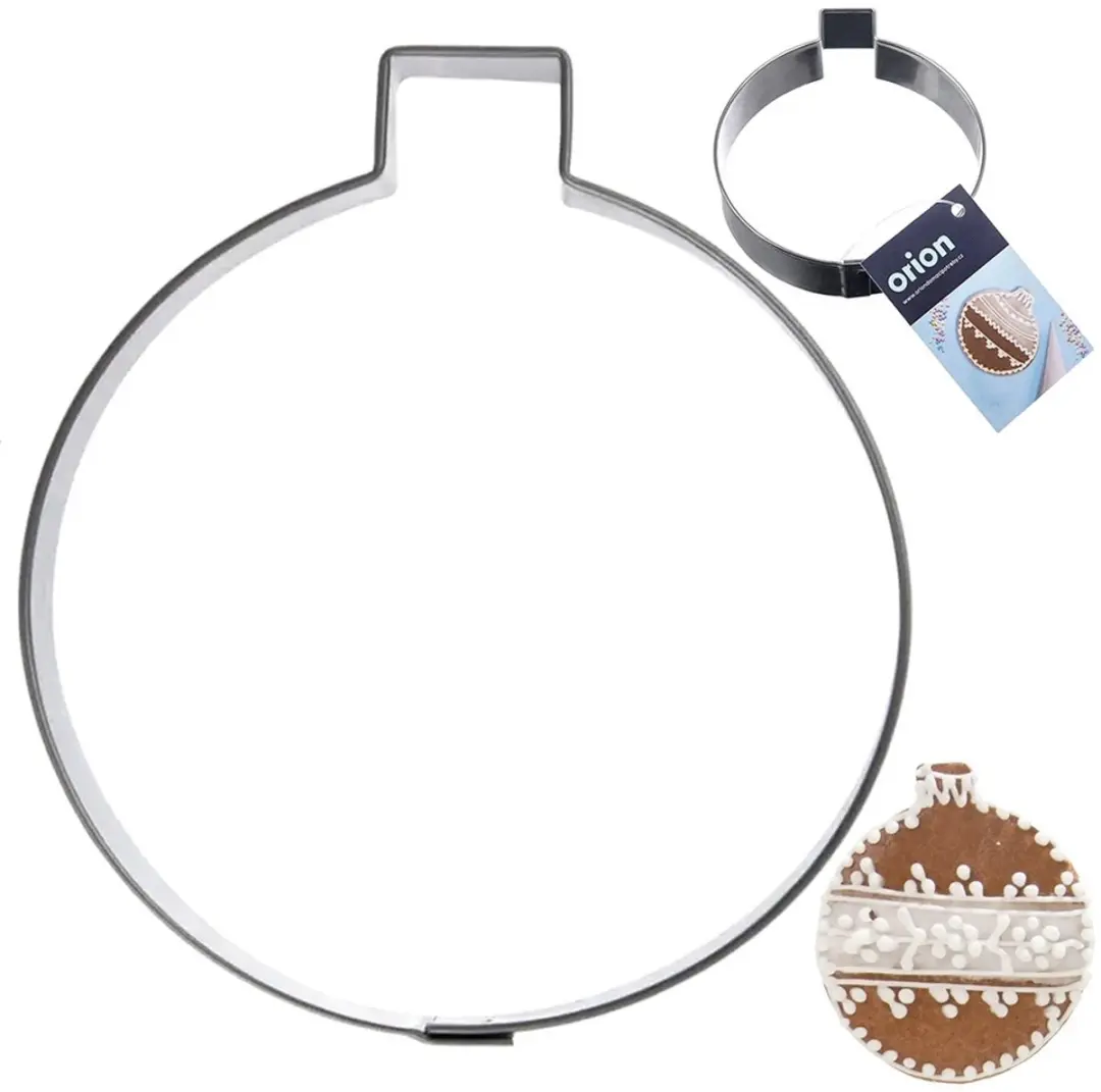 Orion RVS Kerstbal Koekjesvorm 7cm - Zilver - afbeelding 2 van 6