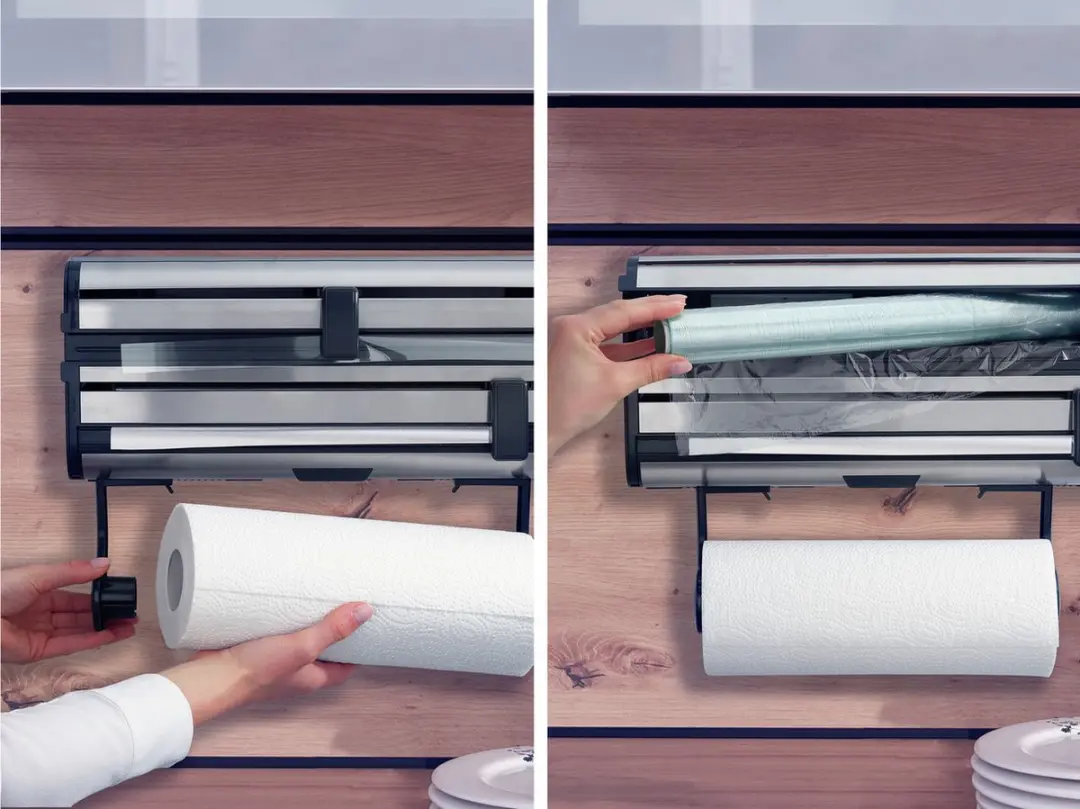 Leifheit Parat Royal Rollenhouder - Zwart RVS