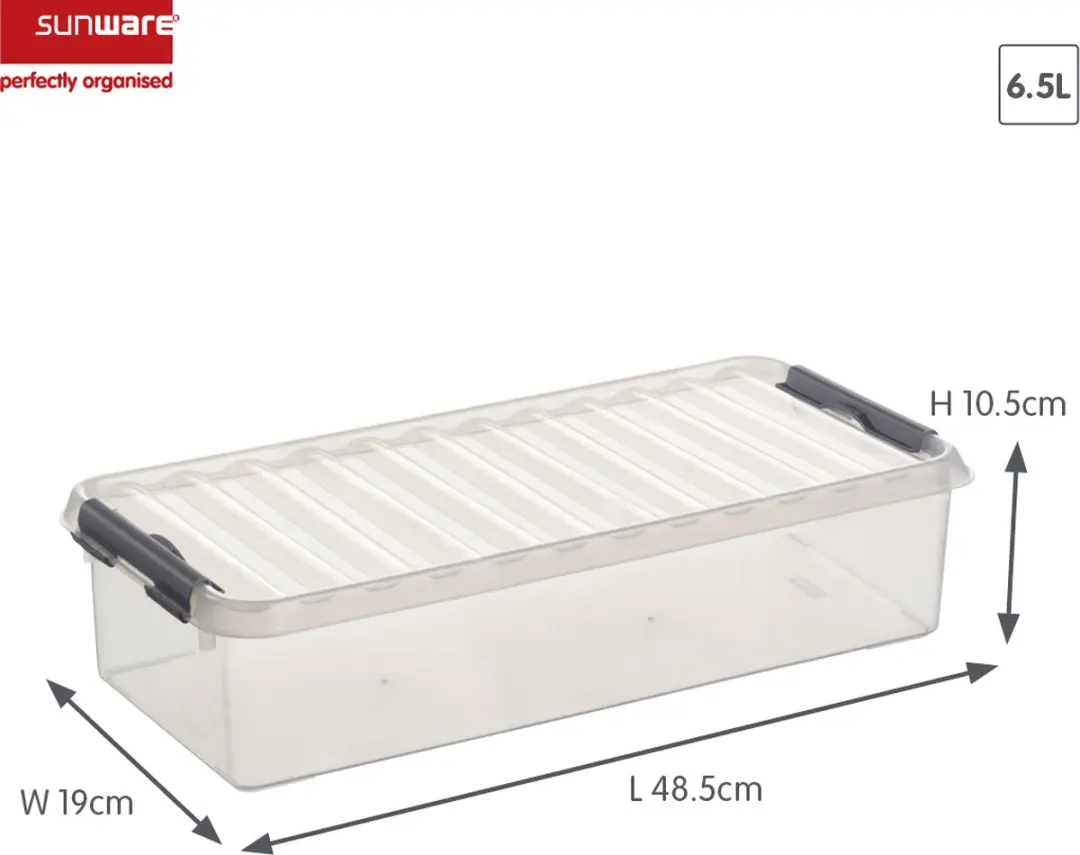 Sunware Q-line Opbergbox 6,5L - 48,5x19x10,5cm Grijs