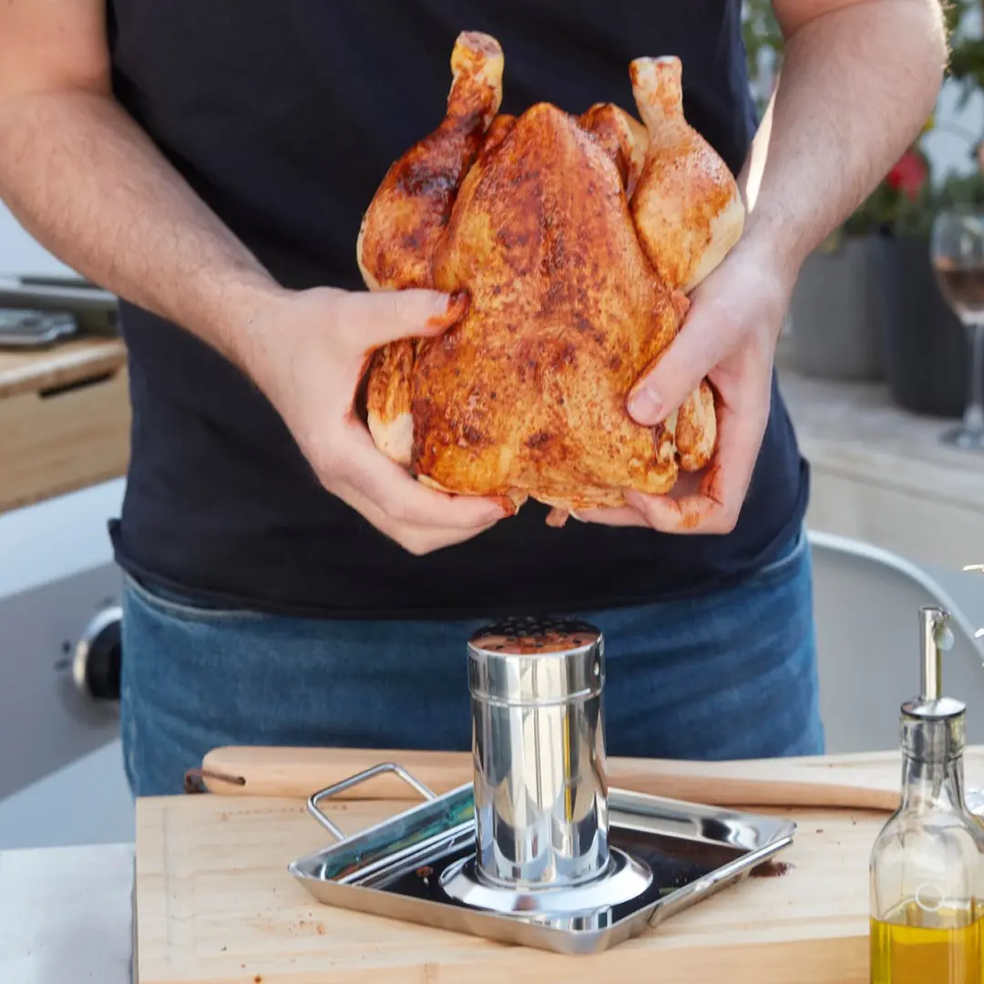 Barbecook Kip Grill Beercan Chicken - Chroom