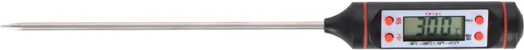Alpina Digitale Vleesthermometer - LCD Display - Zilver/Zwart/Rood - afbeelding 4 van 6