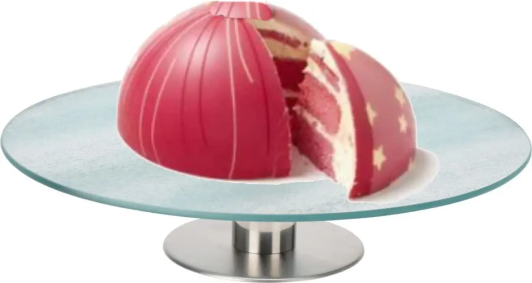 Excellent Houseware Glazen Taartplateau 30cm - Draaibaar - RVS Voet