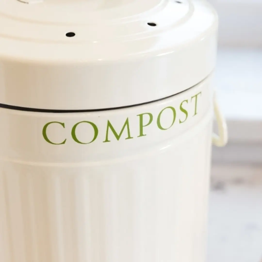 KitchenCraft Compostbakje 3L - Pedaal wit