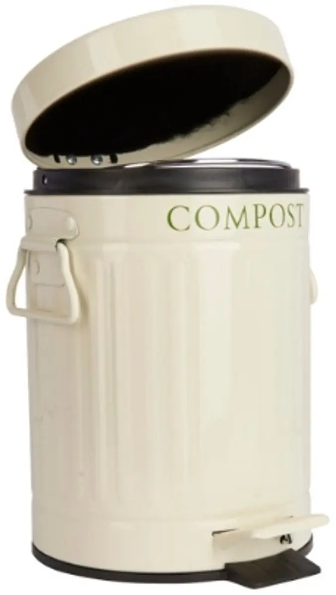 KitchenCraft Compostbakje 3L - Pedaal wit