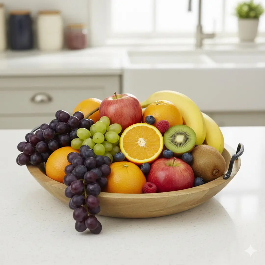 Decoris Mangohout Serveerschaal - 39cm - met Handvatten