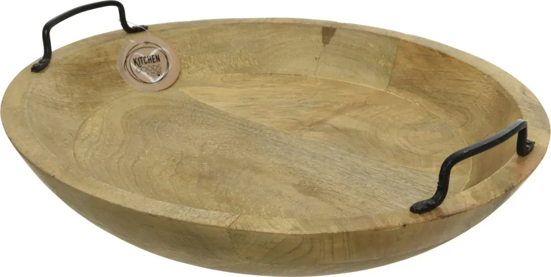 Decoris Mangohout Serveerschaal - 39cm - met Handvatten