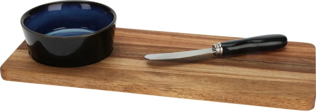 Excellent Houseware Borrelplank Keramiek Donkerblauw - 3 Stuks