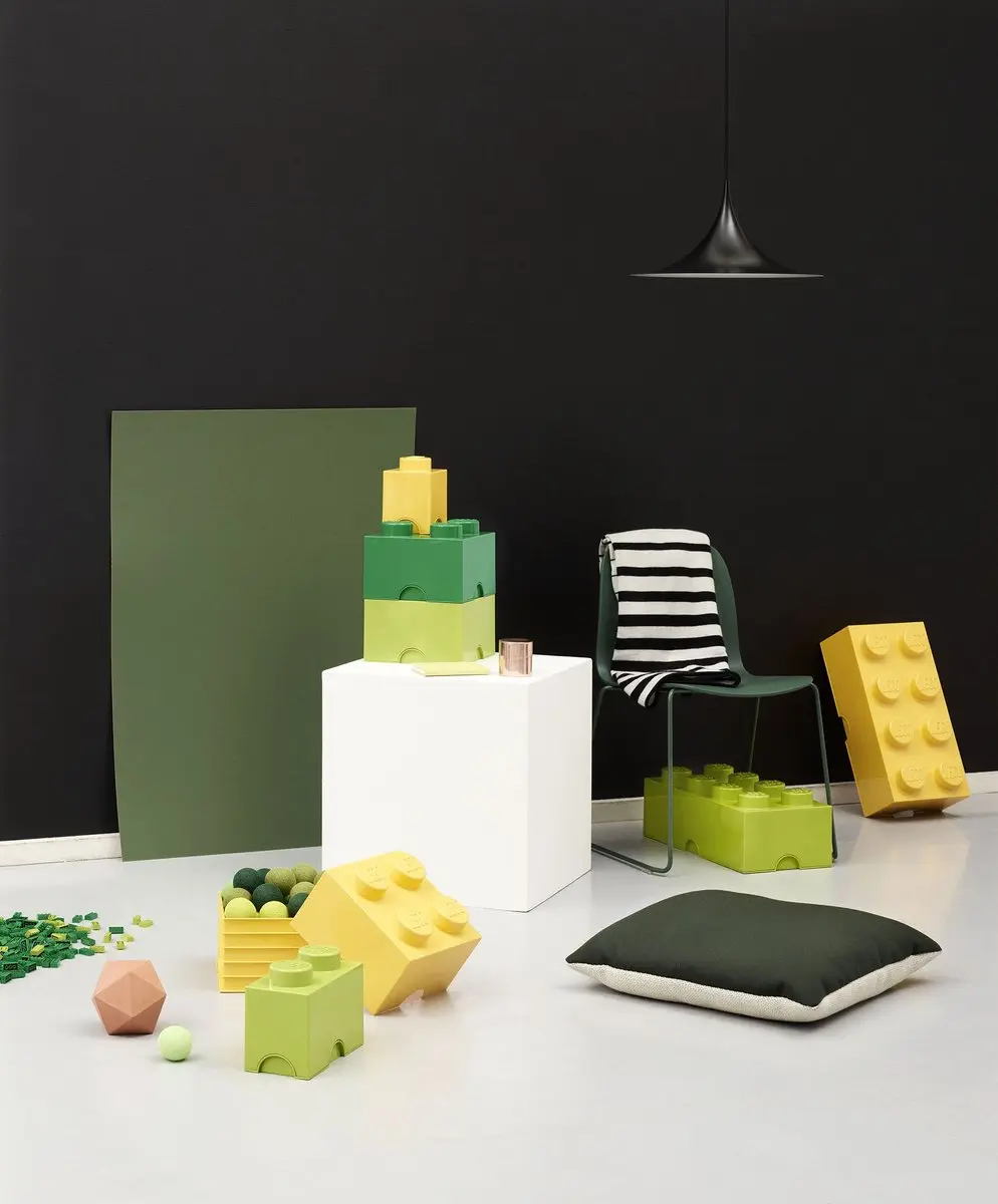 Lego - Opbergbox Brick 1 Vierkant - Polypropyleen - Geel