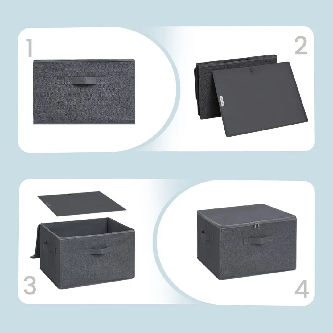 Songmics Opbergbox Grijs 30L - 6 Stuks - afbeelding 3 van 6
