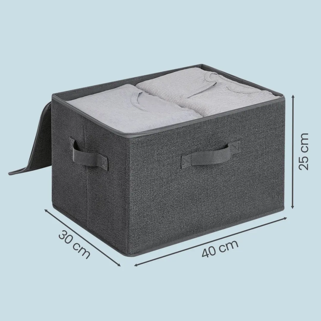 Songmics Opbergbox Grijs 30L - 6 Stuks - afbeelding 6 van 6