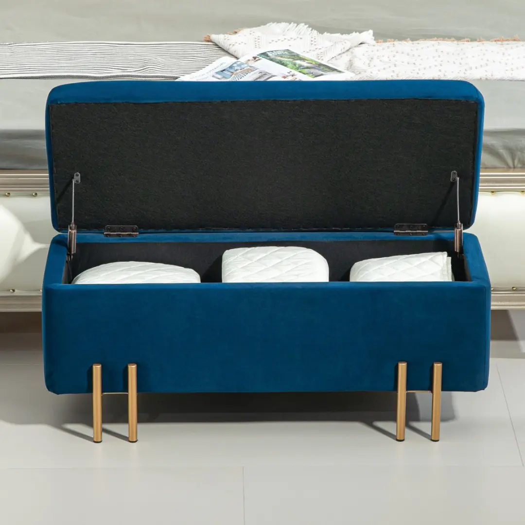 Homcom Sitzbank met Stauraum - 100x40x42cm - Blauw