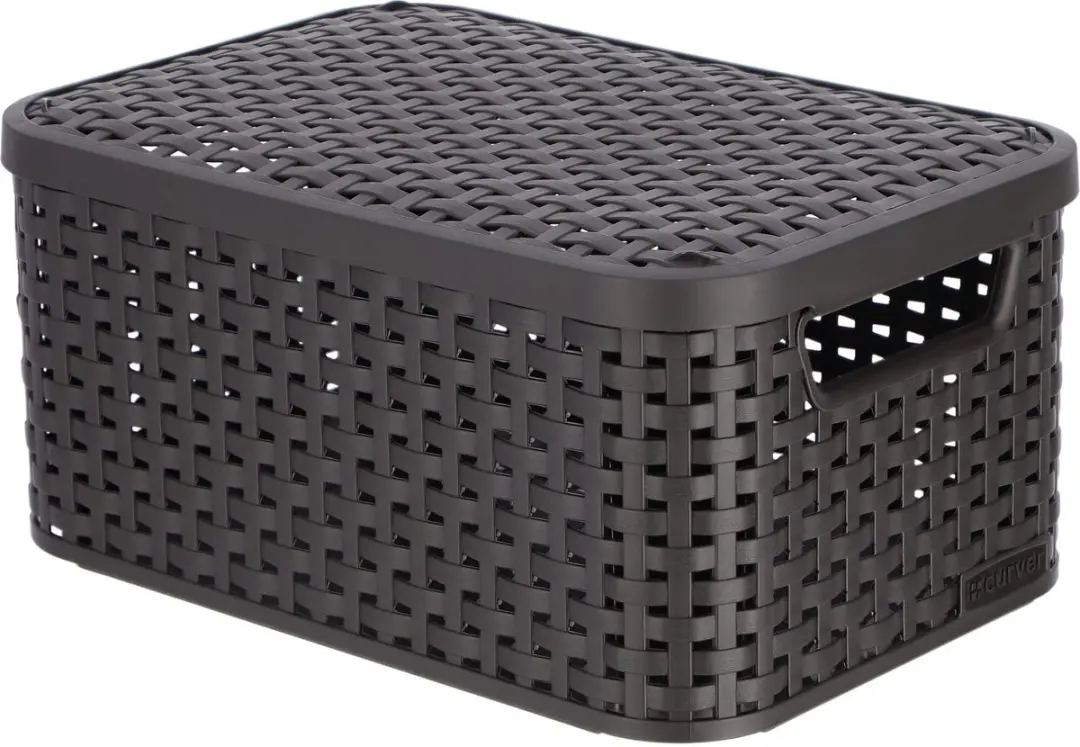 Curver - Style mandje S + deksel Donker bruin