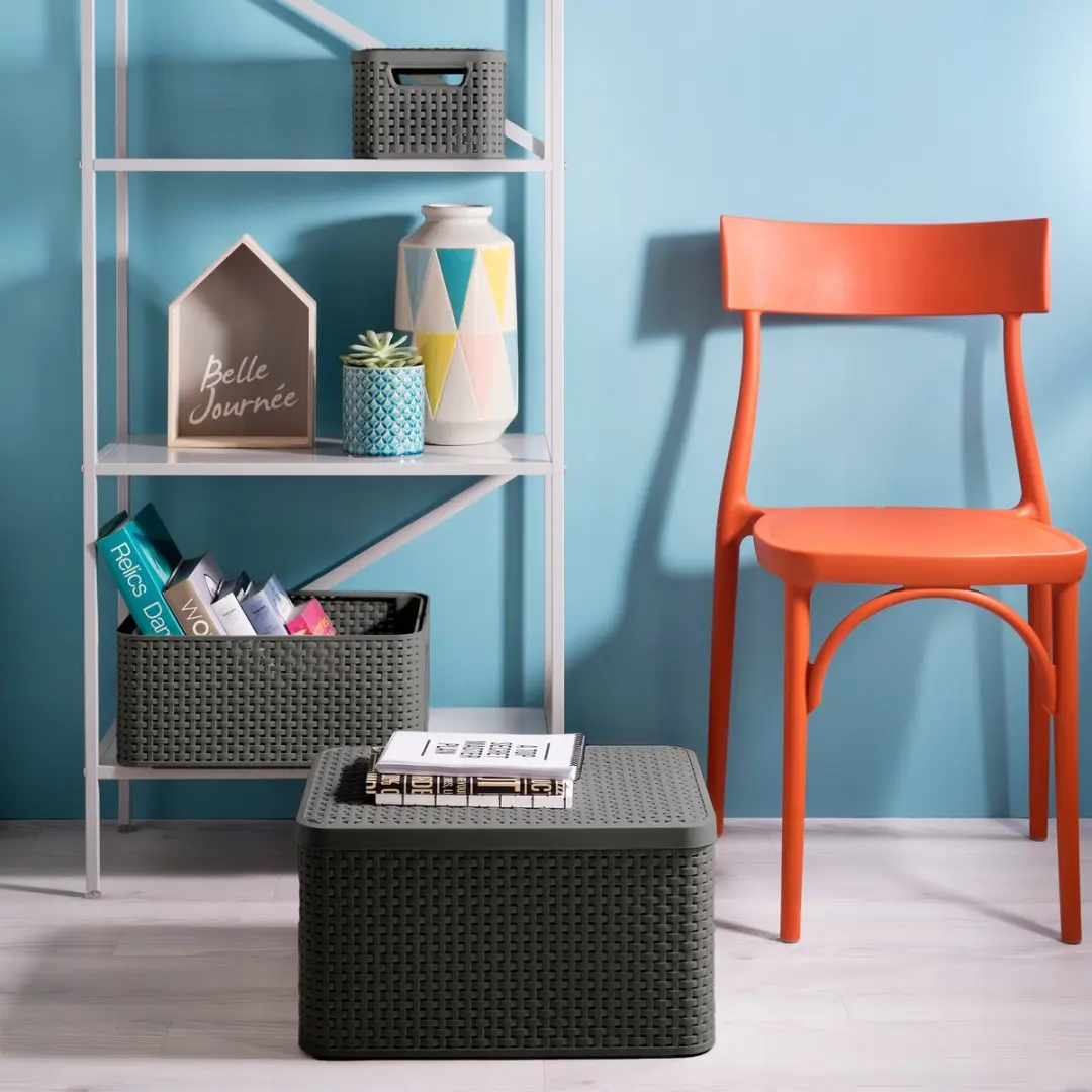 Curver - Style mandje S + deksel Donker bruin