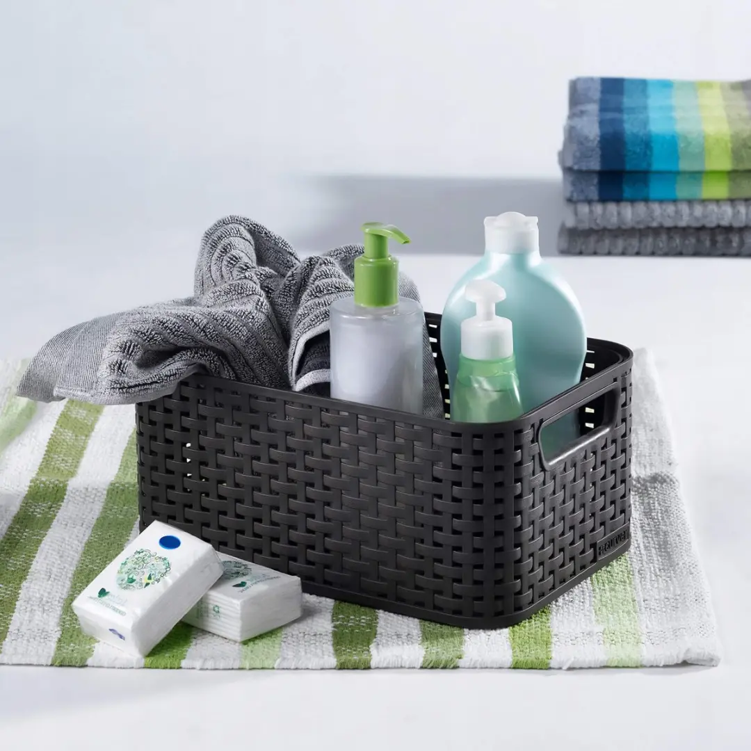 Curver - Style mandje S + deksel Donker bruin